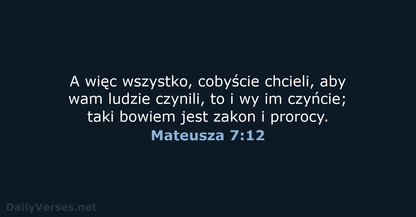 Mateusza 7:12 - BW1975