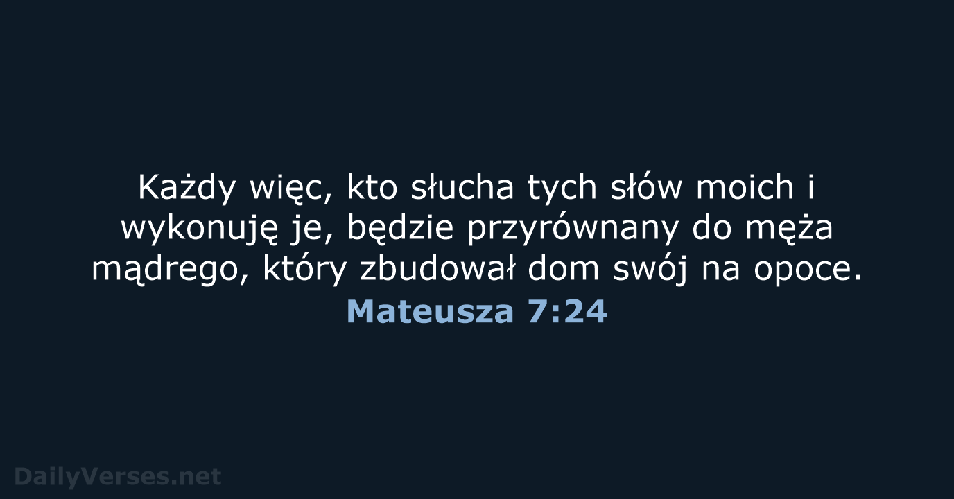 Mateusza 7:24 - BW1975