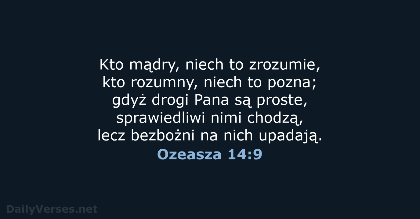 Ozeasza 14:9 - BW1975