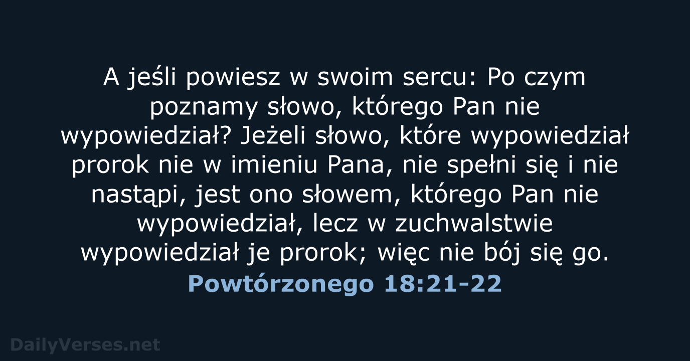 Powtórzonego 18:21-22 - BW1975