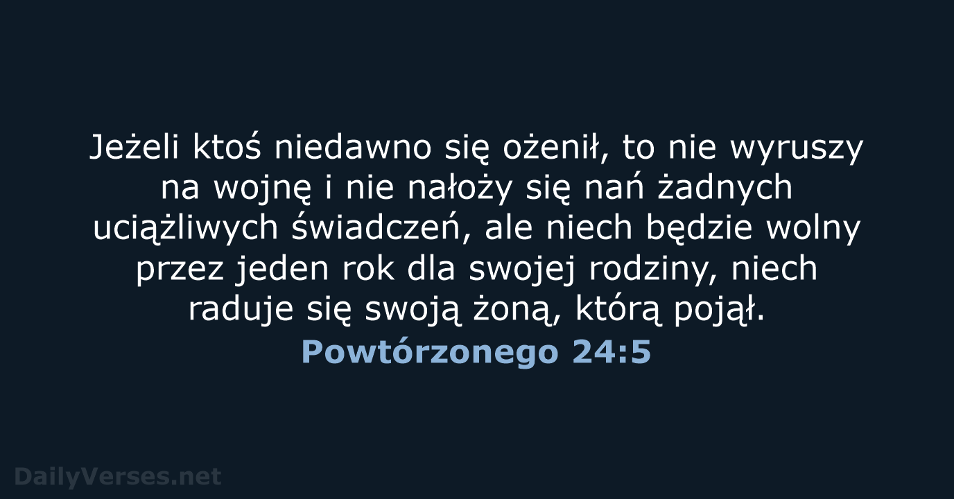 Powtórzonego 24:5 - BW1975