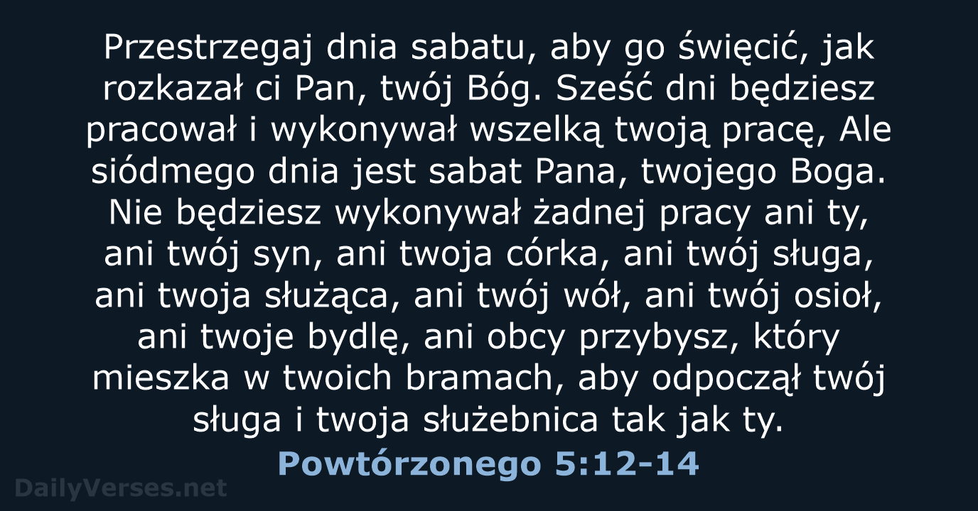 Powtórzonego 5:12-14 - BW1975