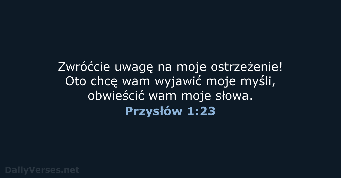 Przysłów 1:23 - BW1975