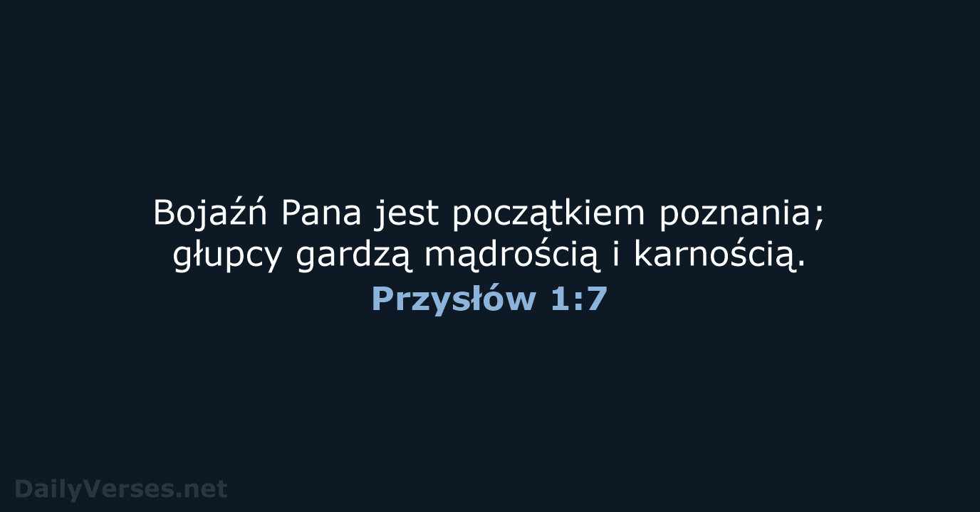 Przysłów 1:7 - BW1975