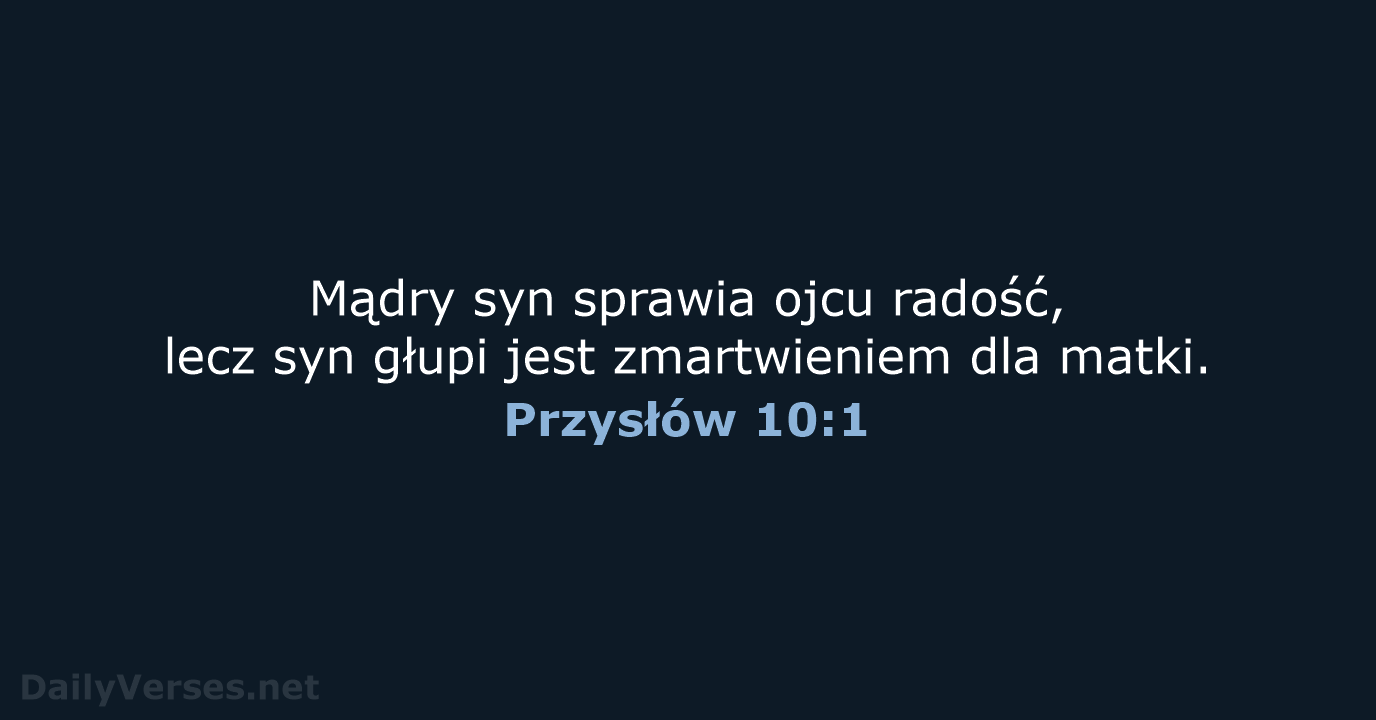 Przysłów 10:1 - BW1975