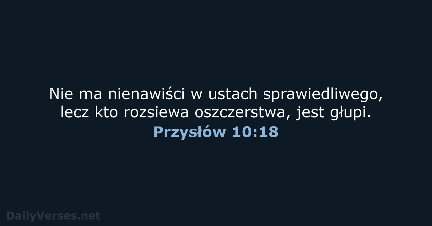 Przysłów 10:18 - BW1975