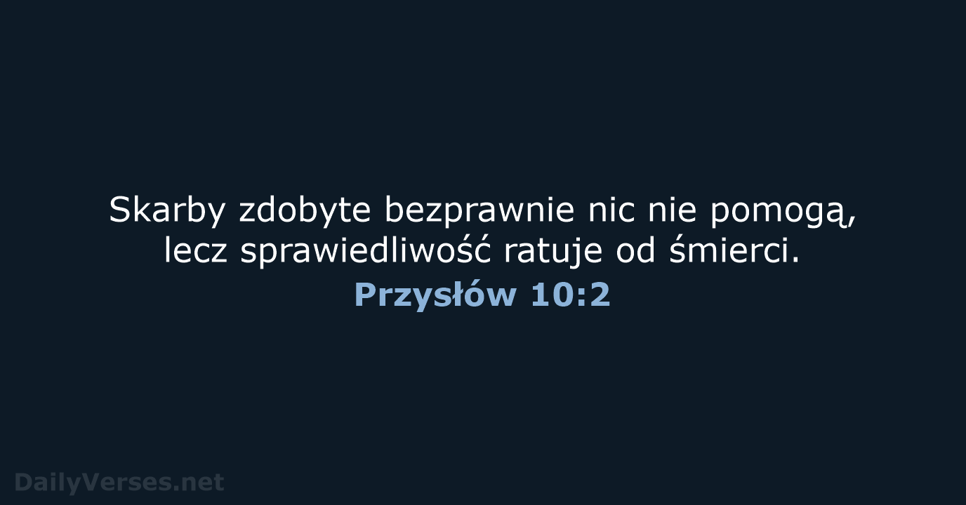 Przysłów 10:2 - BW1975