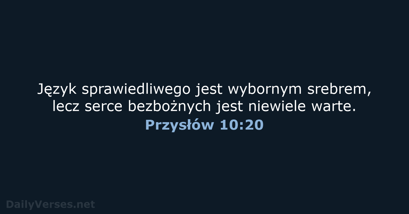 Przysłów 10:20 - BW1975