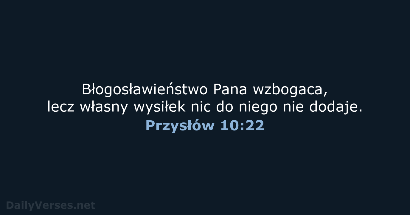 Przysłów 10:22 - BW1975