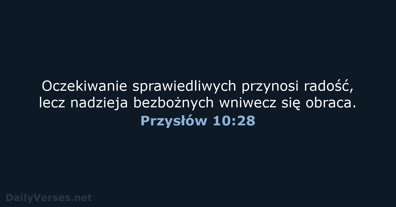 Przysłów 10:28 - BW1975