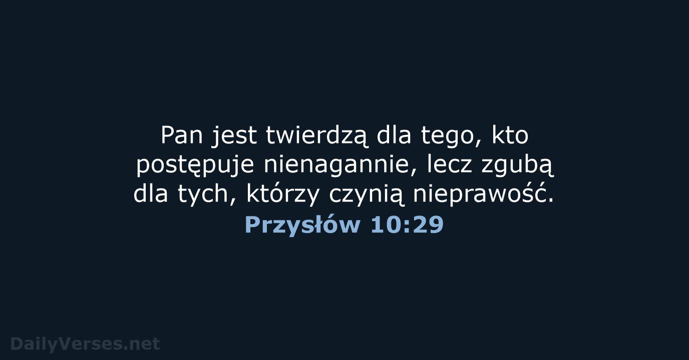 Przysłów 10:29 - BW1975