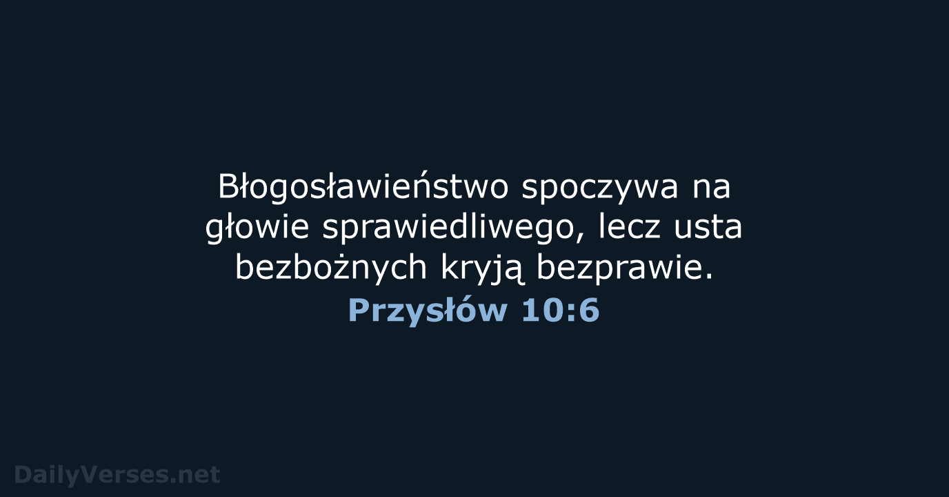 Przysłów 10:6 - BW1975