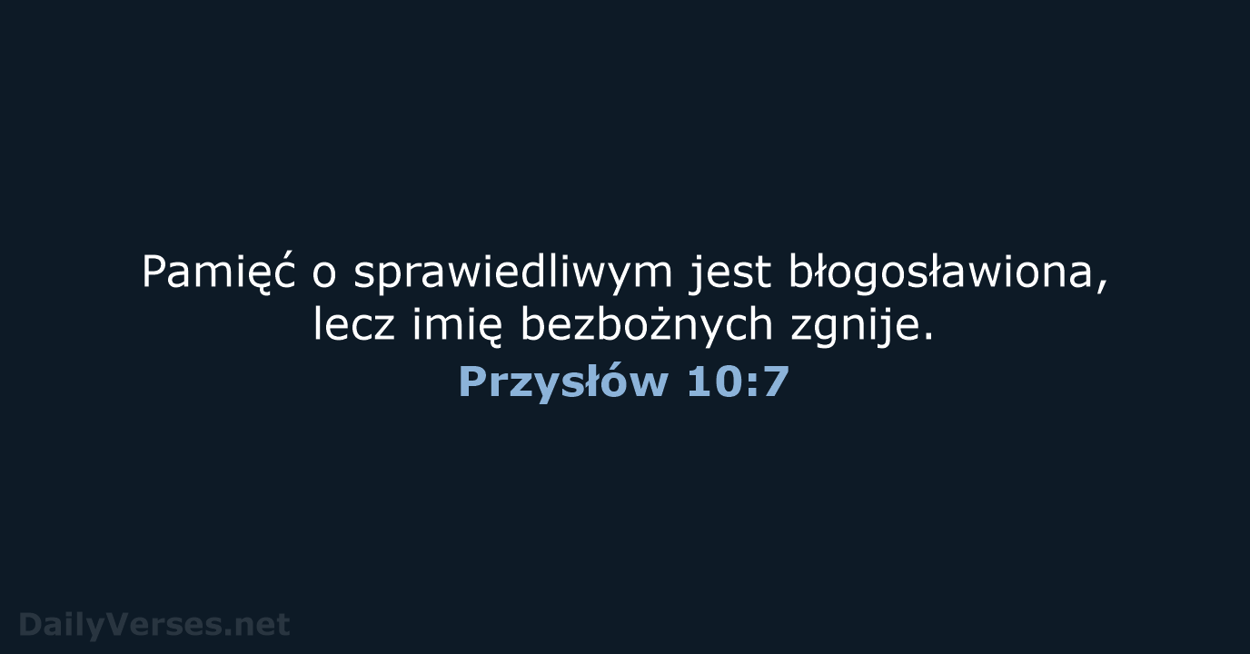 Przysłów 10:7 - BW1975