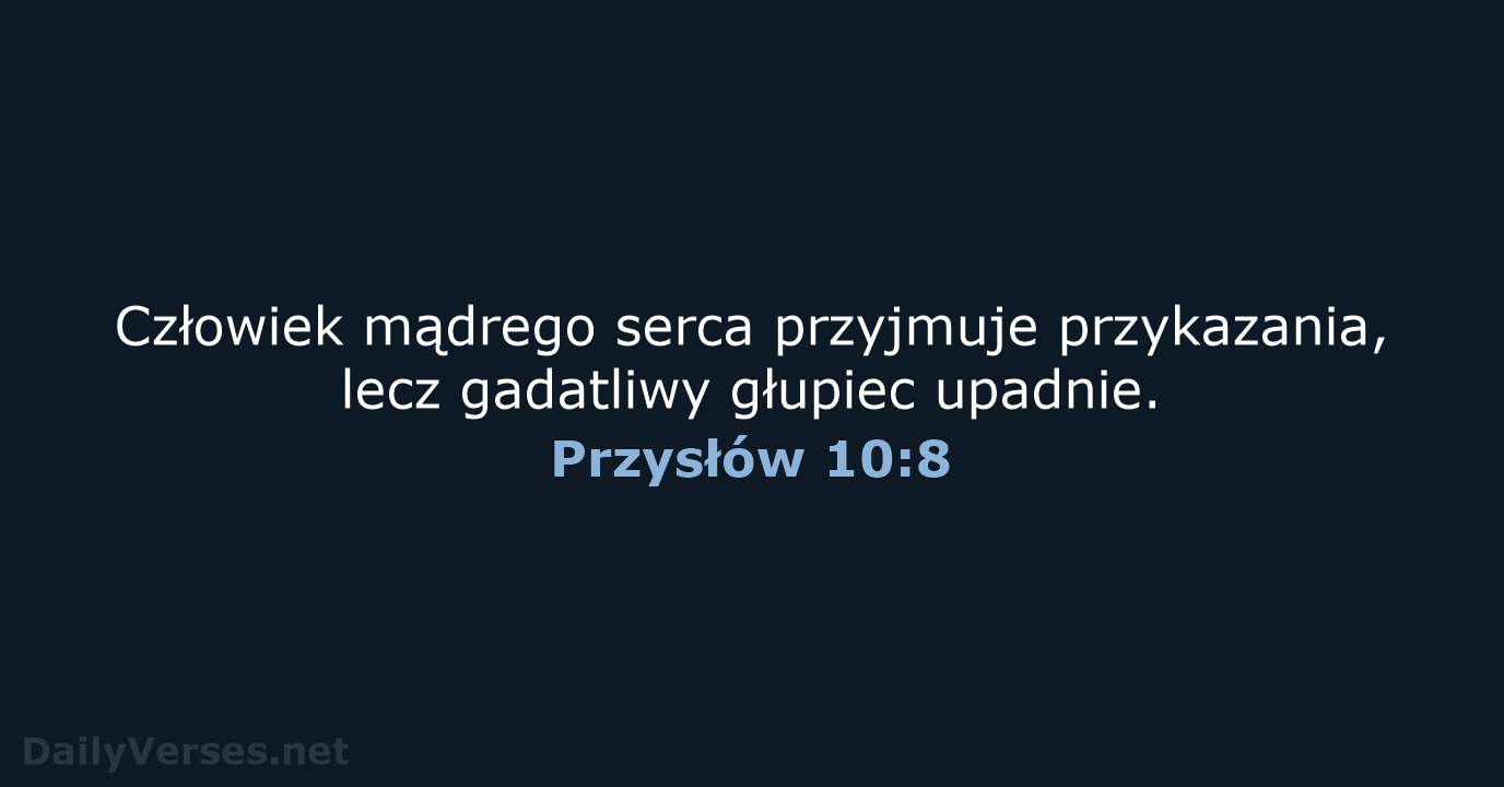 Przysłów 10:8 - BW1975