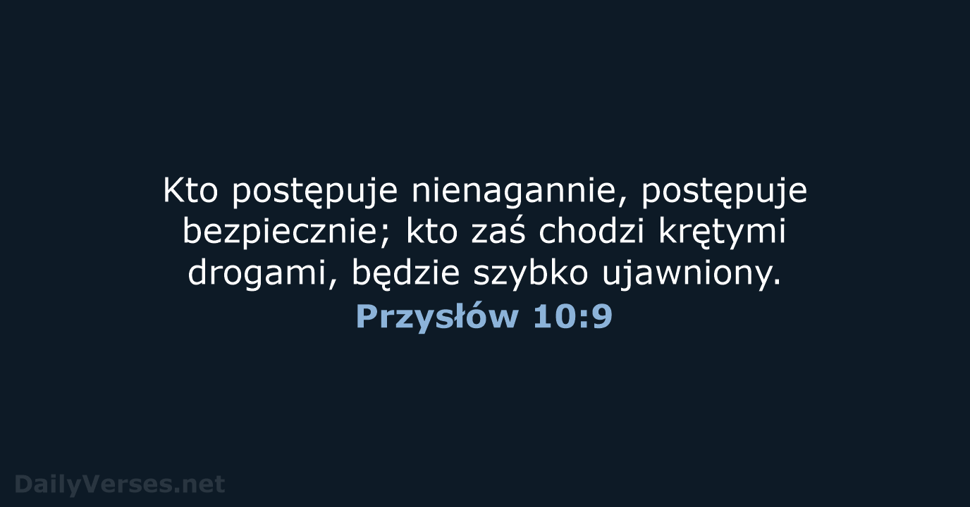 Przysłów 10:9 - BW1975