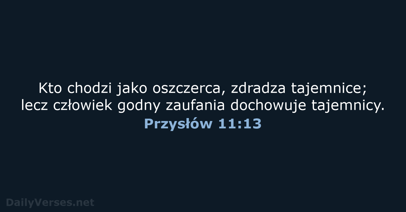 Przysłów 11:13 - BW1975