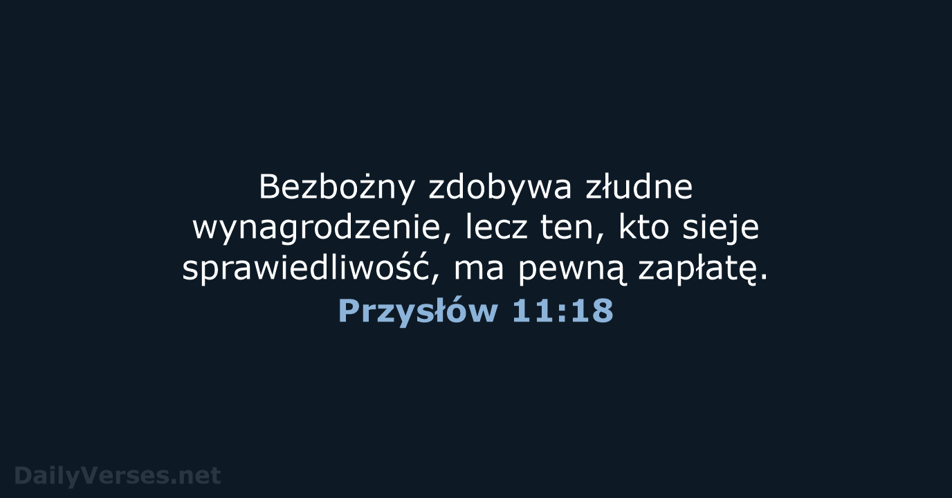 Przysłów 11:18 - BW1975