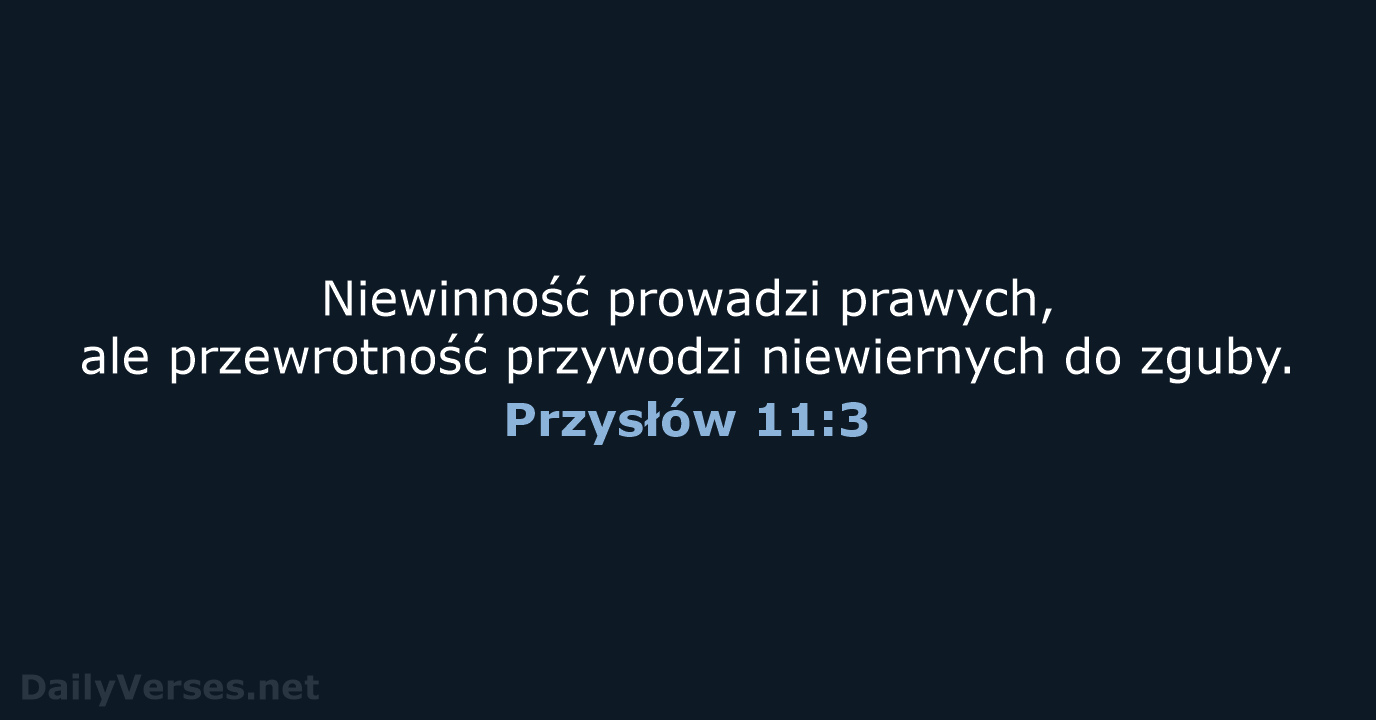 Przysłów 11:3 - BW1975