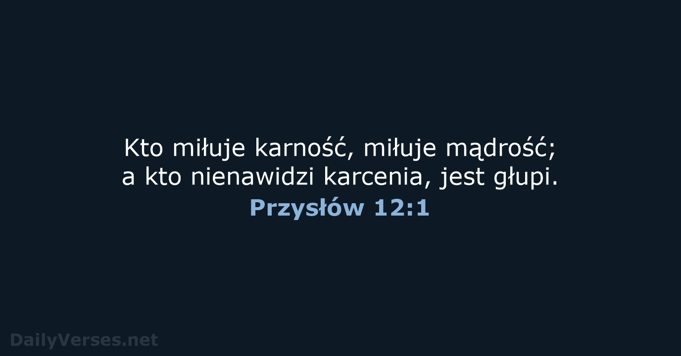 Przysłów 12:1 - BW1975