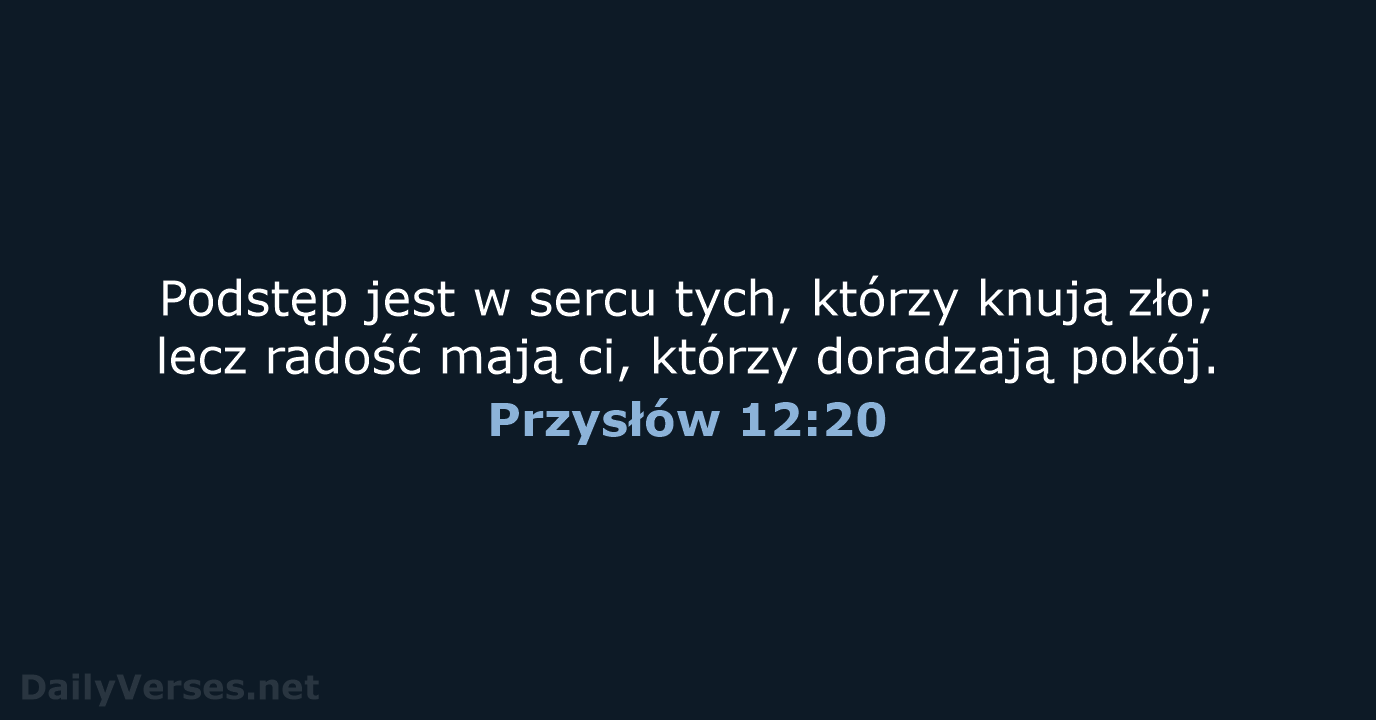 Przysłów 12:20 - BW1975