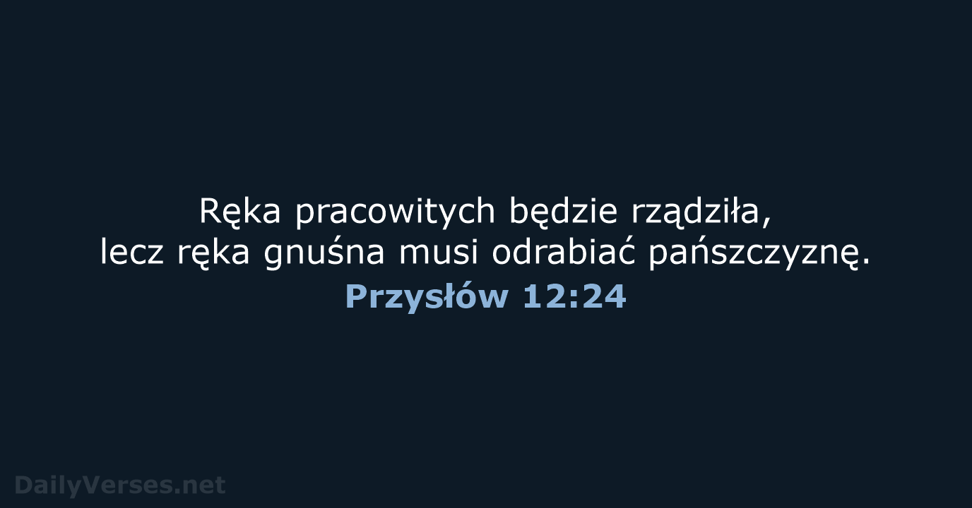 Przysłów 12:24 - BW1975