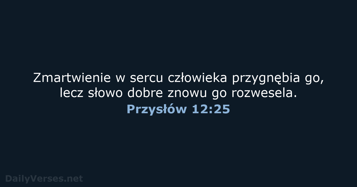 Przysłów 12:25 - BW1975