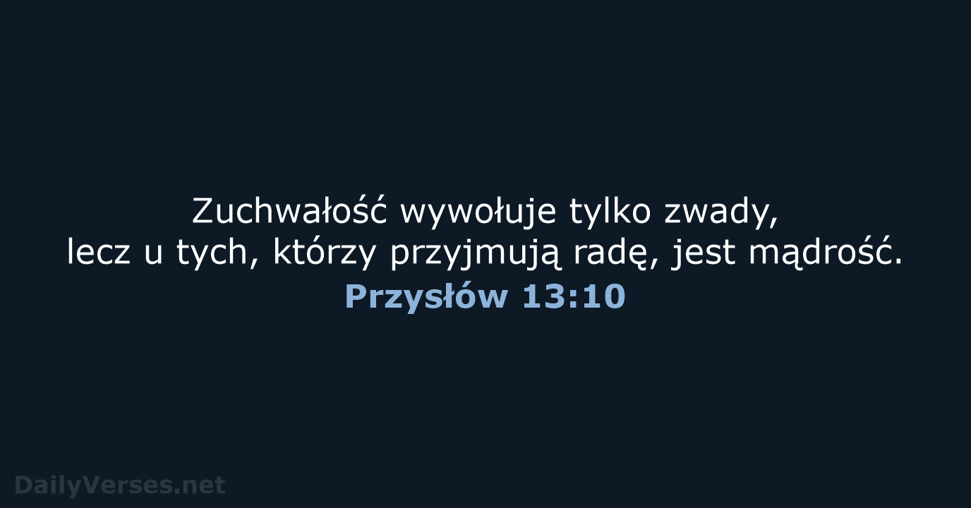 Przysłów 13:10 - BW1975