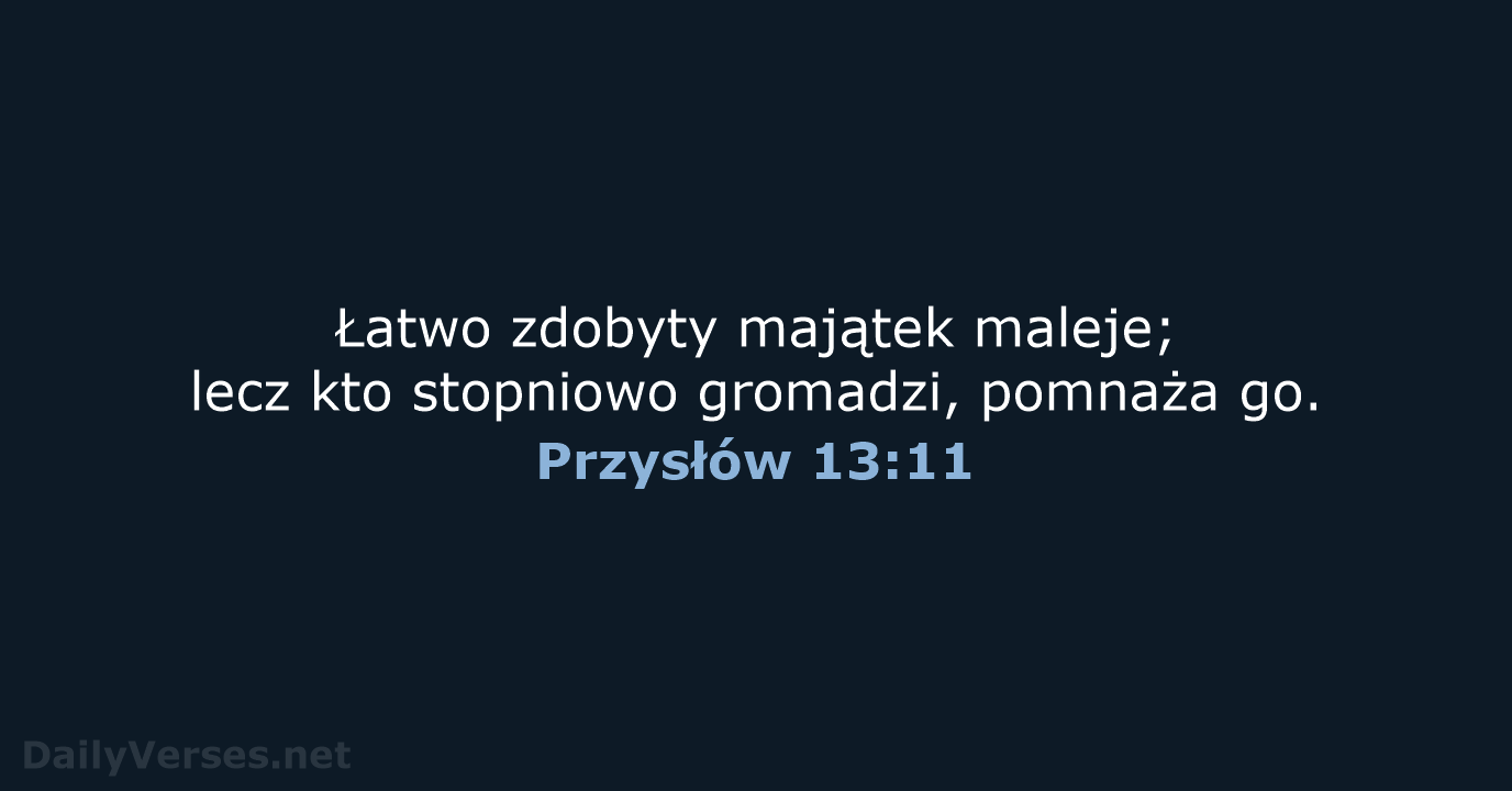 Przysłów 13:11 - BW1975