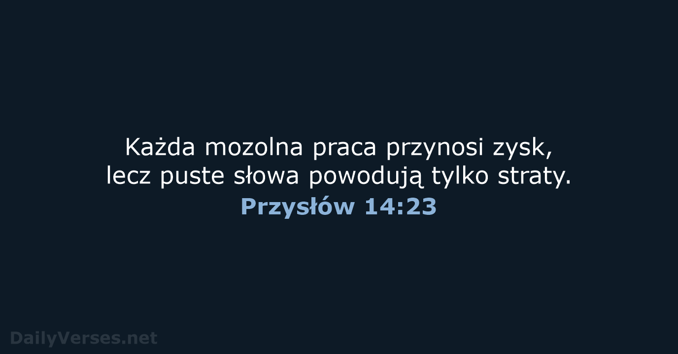 Przysłów 14:23 - BW1975