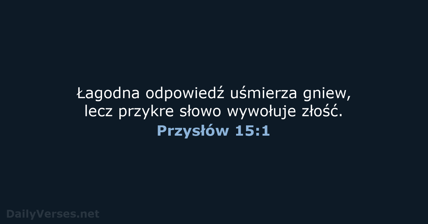 Przysłów 15:1 - BW1975