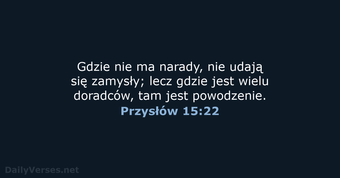 Przysłów 15:22 - BW1975