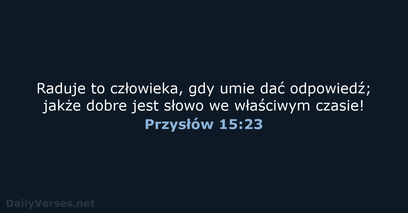 Przysłów 15:23 - BW1975