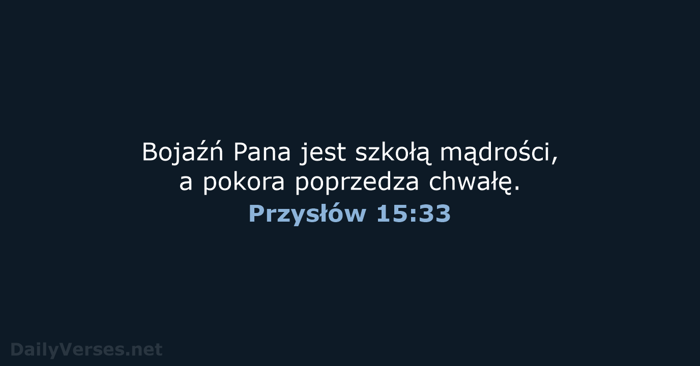 Przysłów 15:33 - BW1975