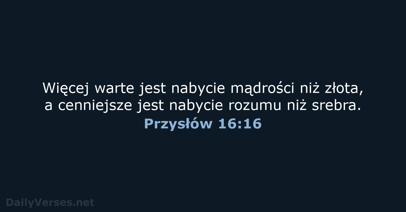 Przysłów 16:16 - BW1975