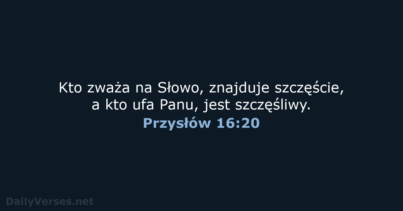 Przysłów 16:20 - BW1975