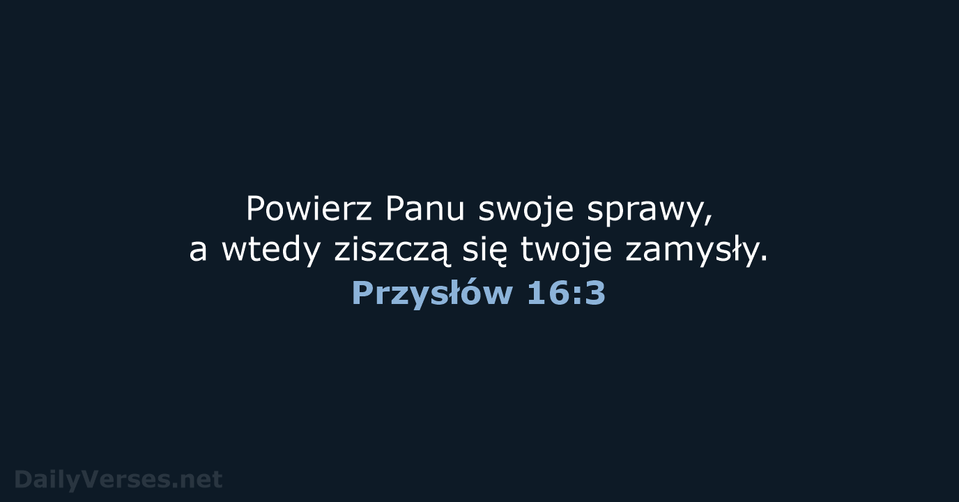 Przysłów 16:3 - BW1975