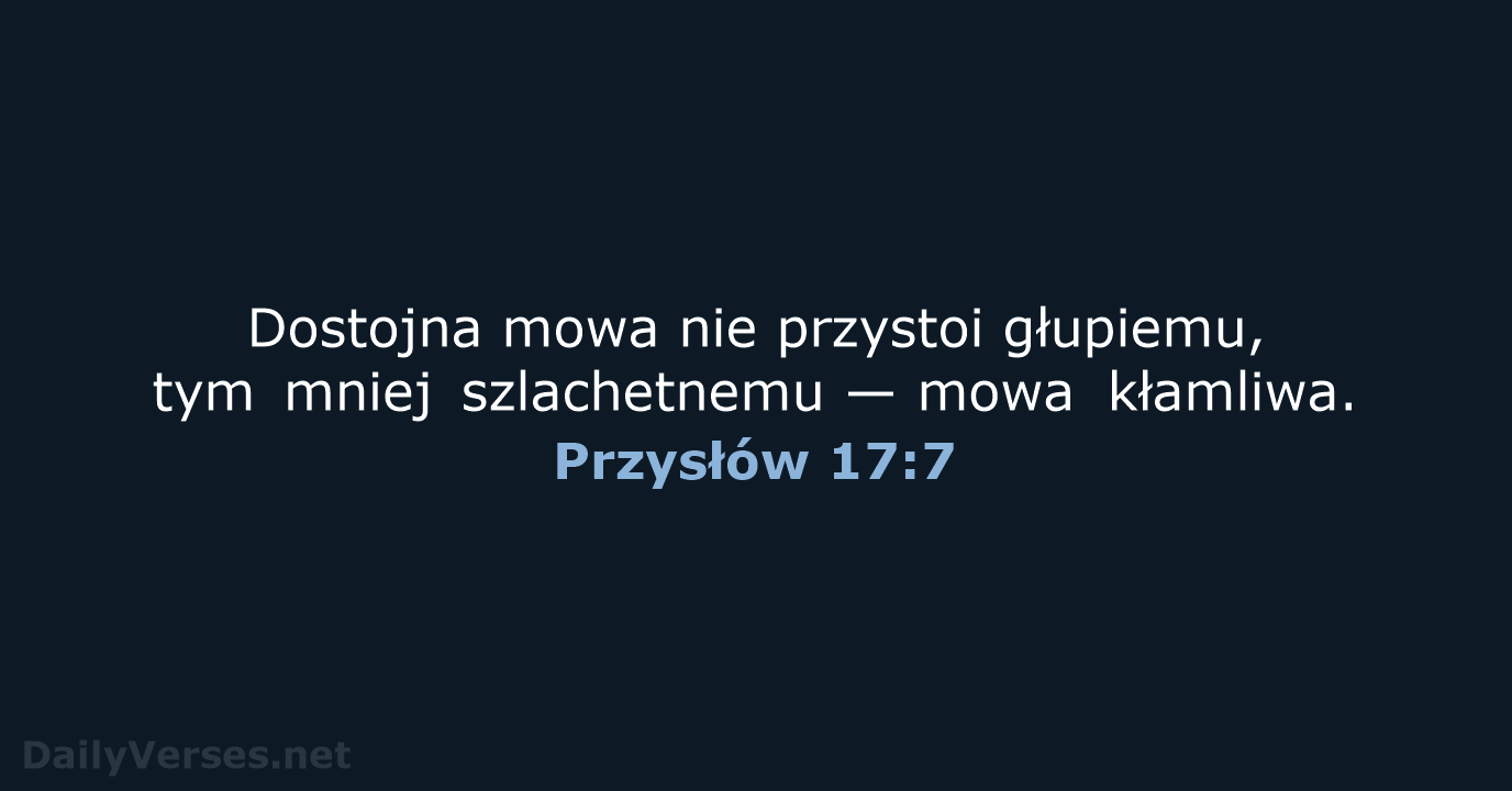 Przysłów 17:7 - BW1975