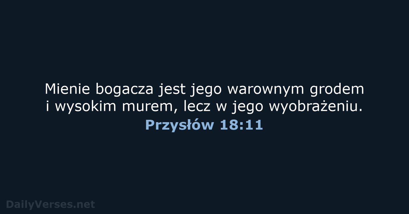 Przysłów 18:11 - BW1975