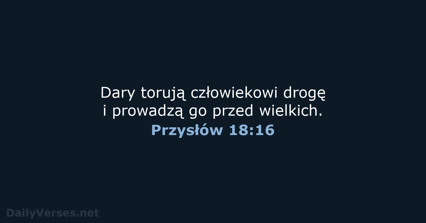 Przysłów 18:16 - BW1975