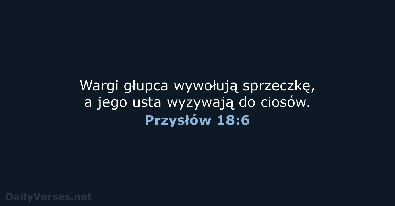 Przysłów 18:6 - BW1975