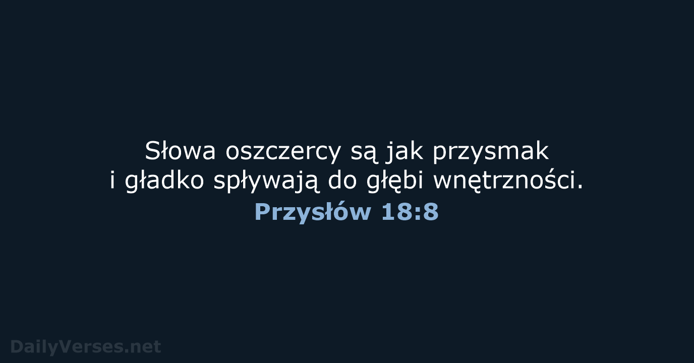 Przysłów 18:8 - BW1975