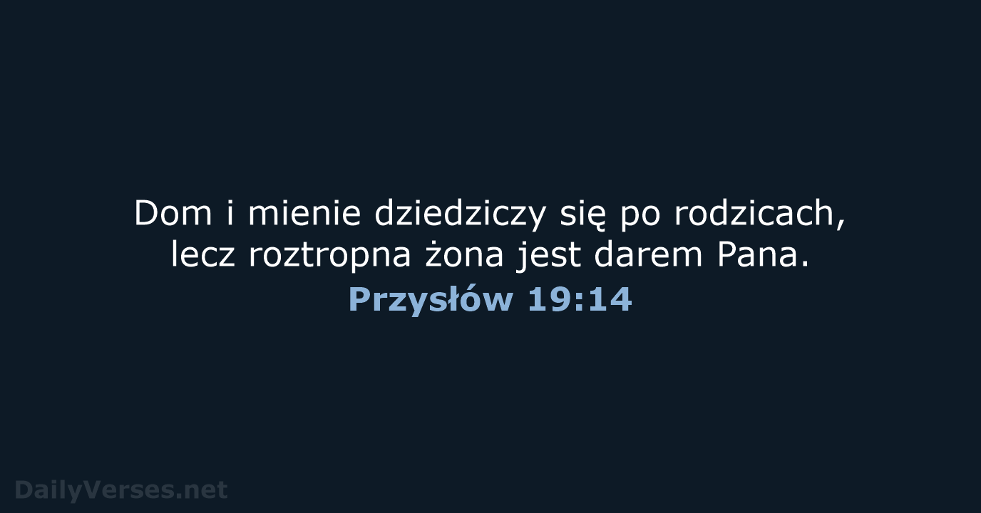 Przysłów 19:14 - BW1975