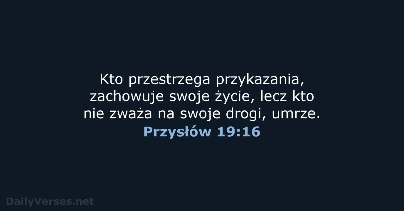 Przysłów 19:16 - BW1975