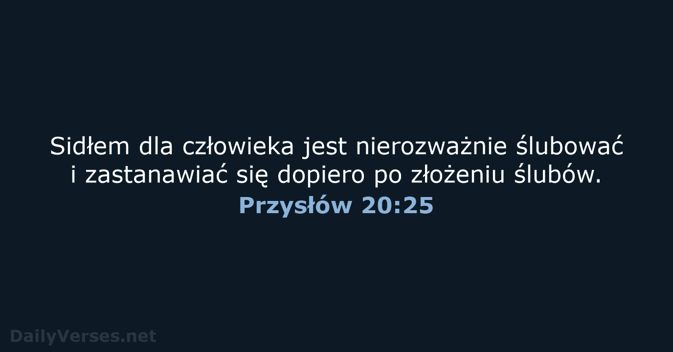 Przysłów 20:25 - BW1975