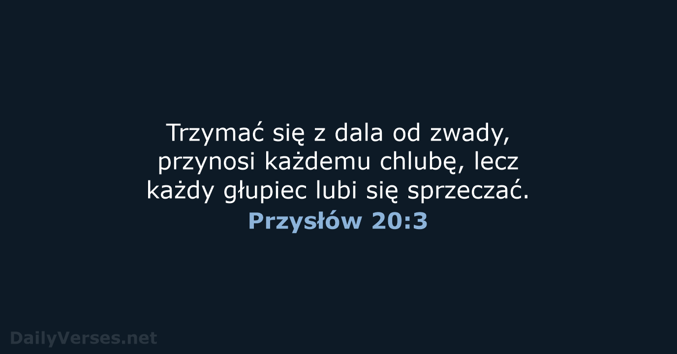 Przysłów 20:3 - BW1975