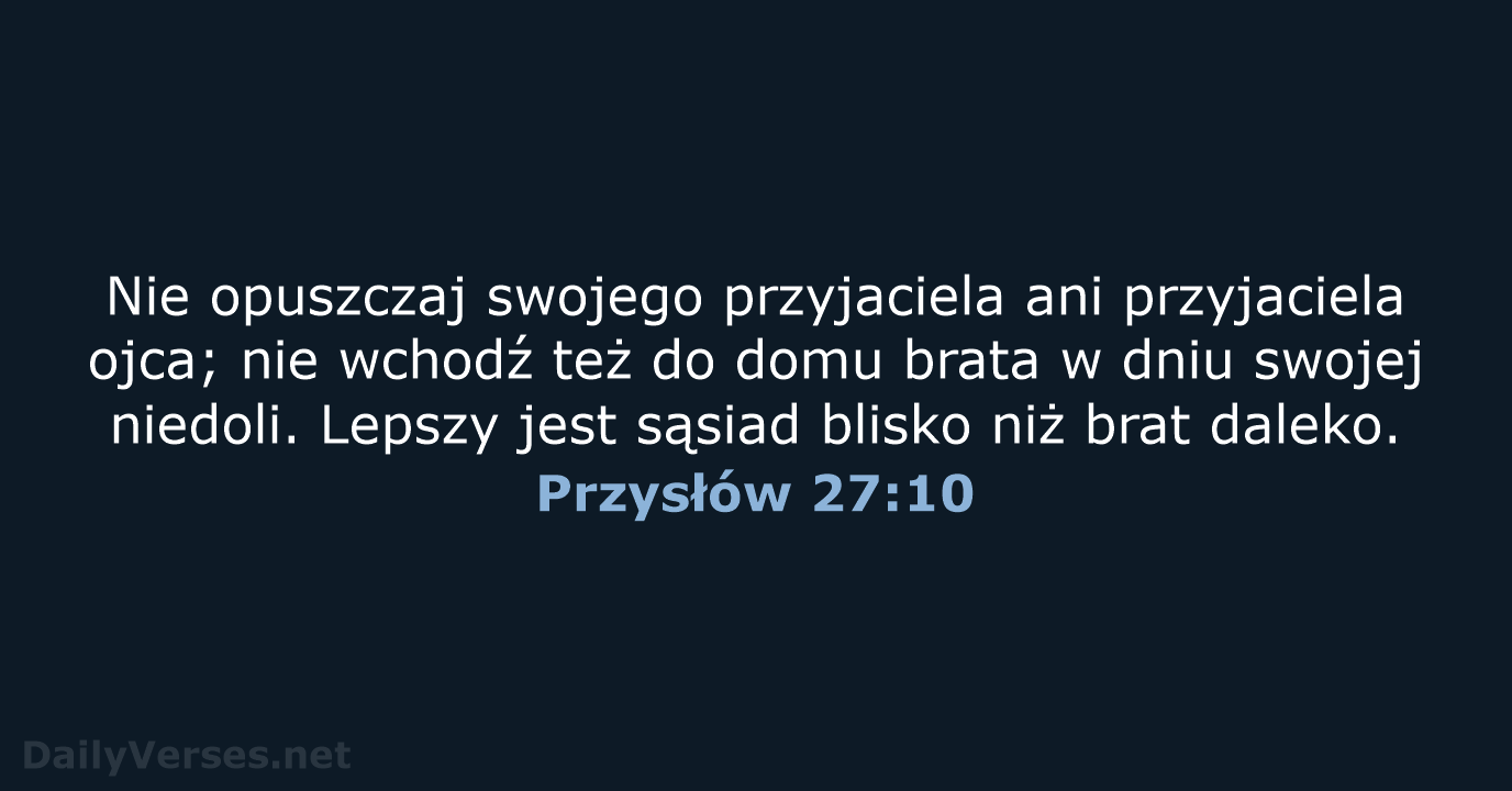 Przysłów 27:10 - BW1975