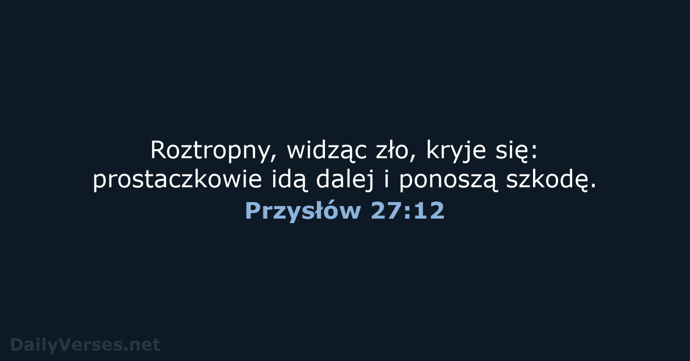 Przysłów 27:12 - BW1975