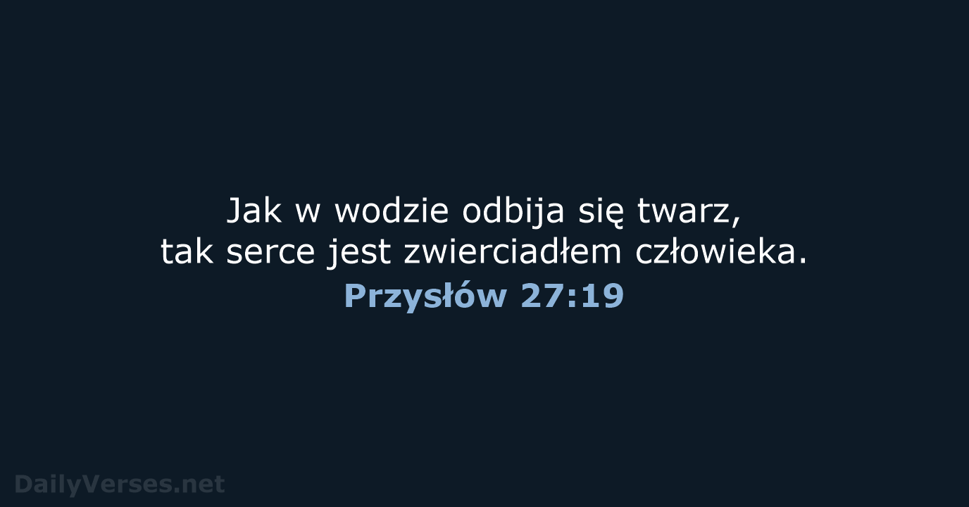 Przysłów 27:19 - BW1975