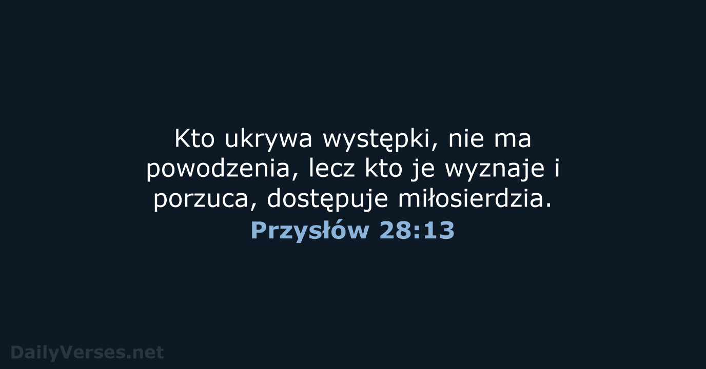 Przysłów 28:13 - BW1975