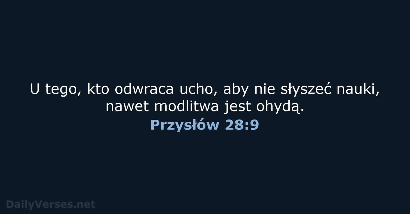 Przysłów 28:9 - BW1975